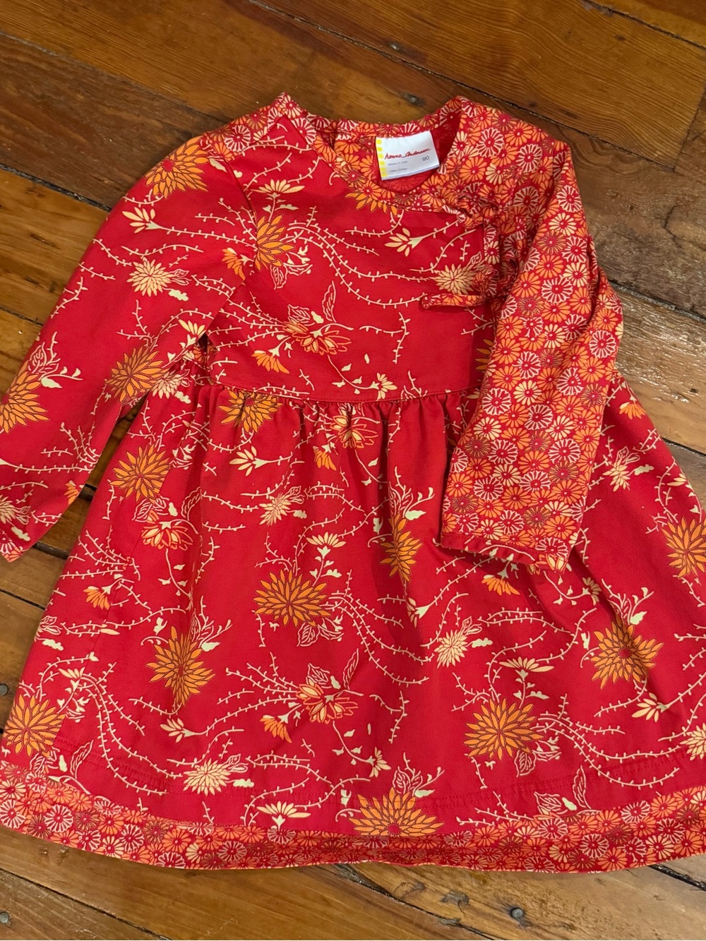 Vintage Hanna Andersson Toddler Girls' Mixed Floral Print Dress, Size 3